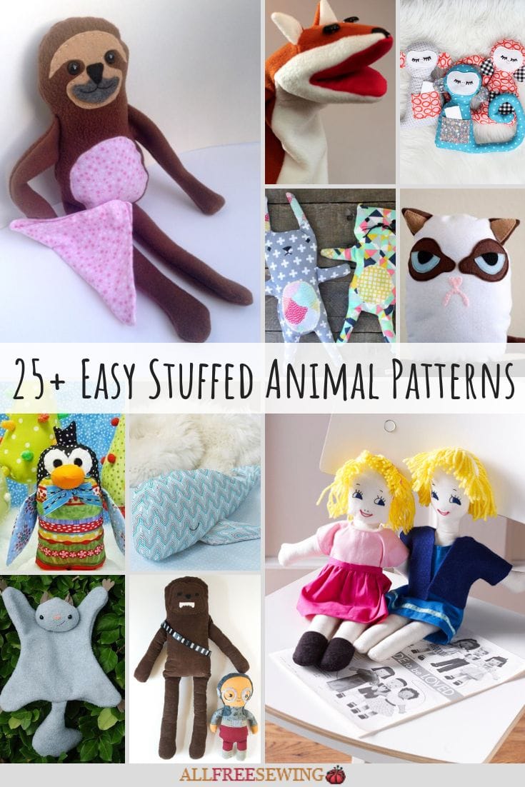 10 Free Soft Stuffed Animal Sewing Patterns with Photos