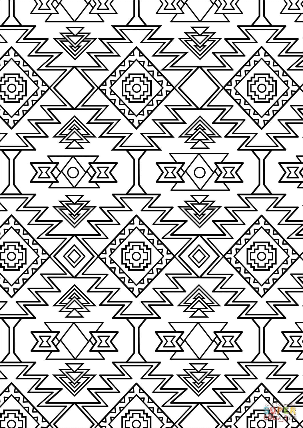 Aztec Pattern coloring page