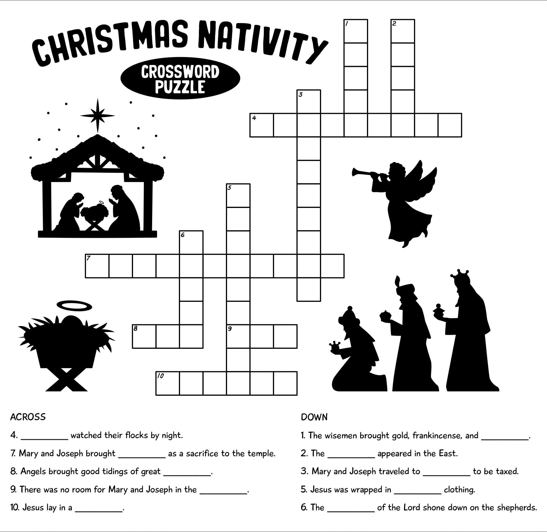 Free Printable Religious Christmas Crossword Puzzles