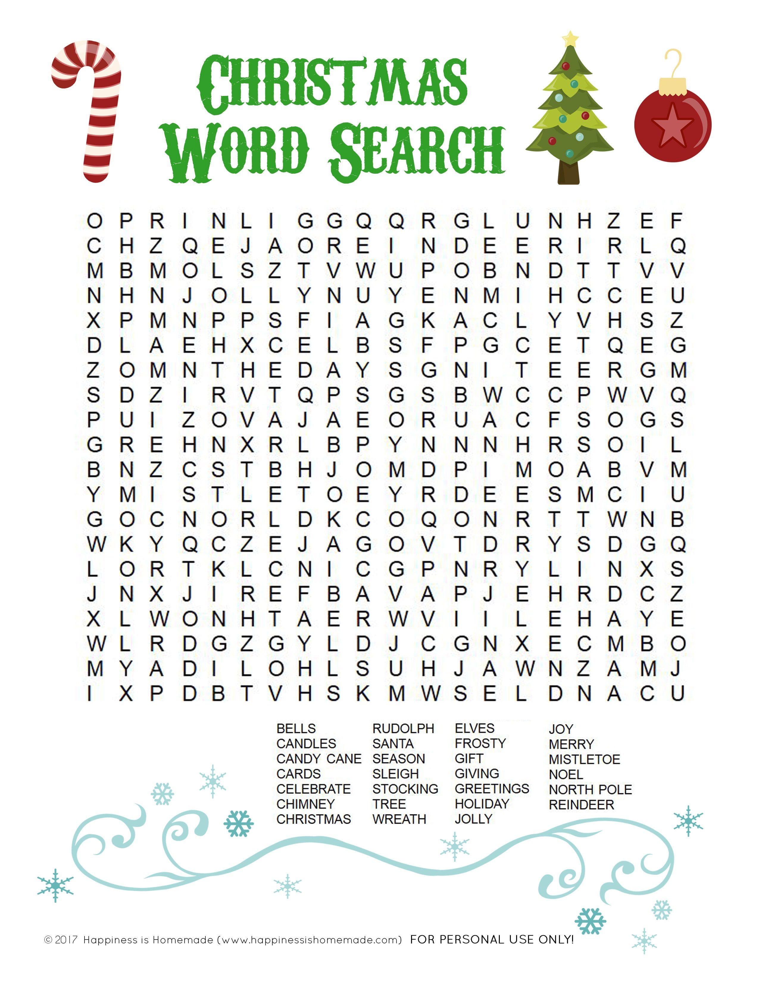 Christmas Word Search Puzzles