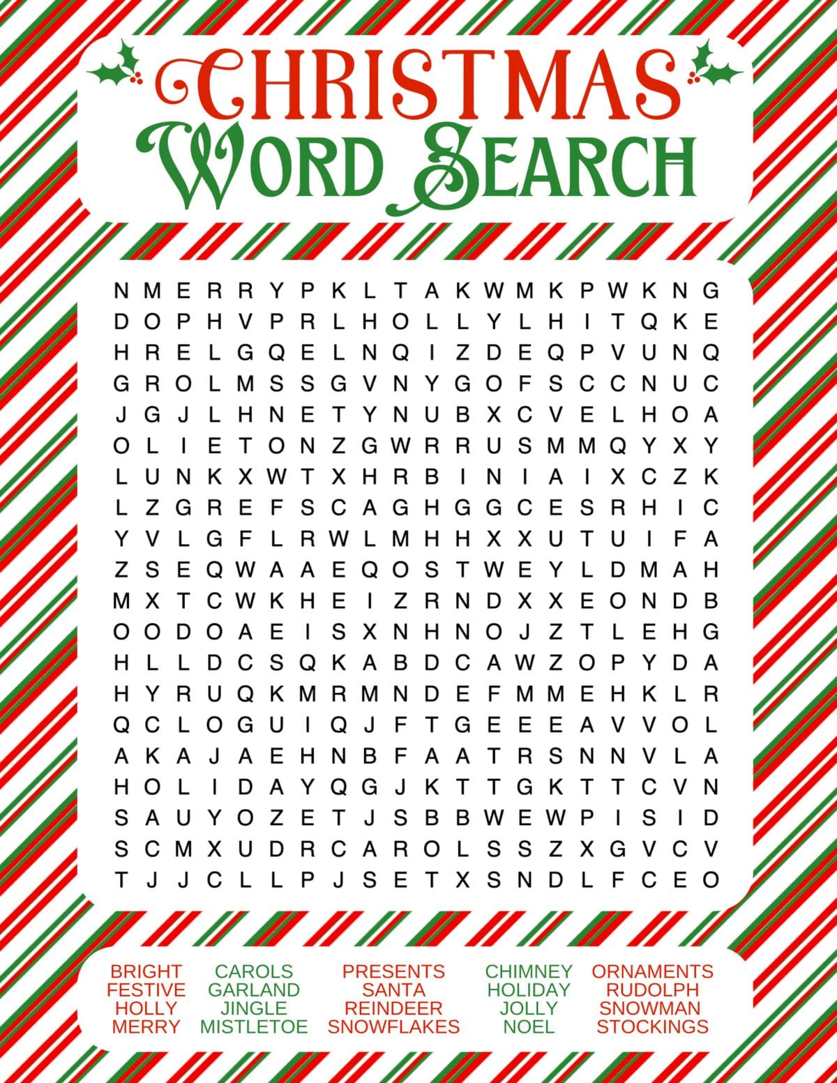 Free Christmas Word Search Printables for Kids and Adults