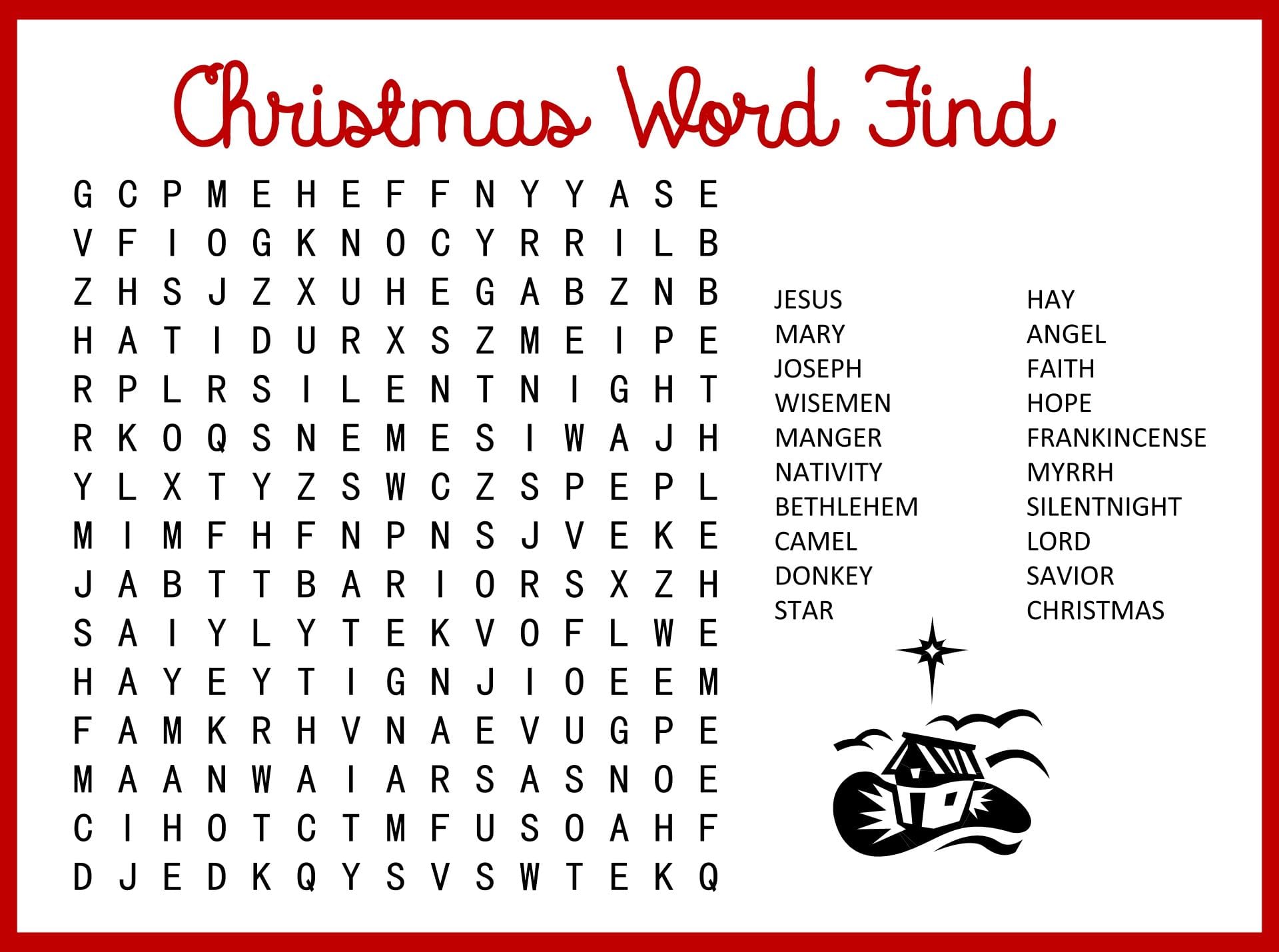 10 Best Printable Christmas Word Search PDF for Free at Printablee