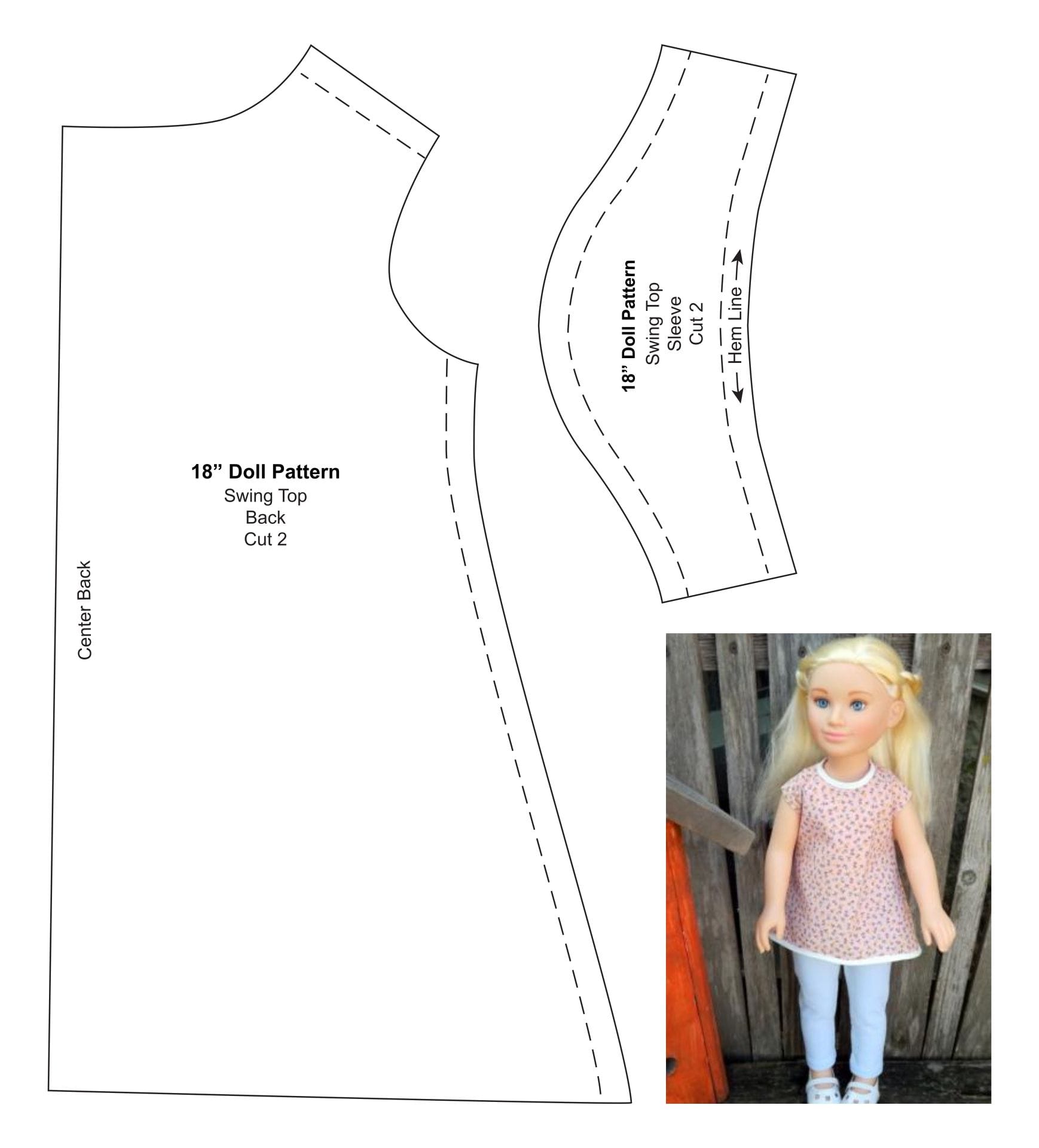 FREE printable #sewing pattern for small #dolls