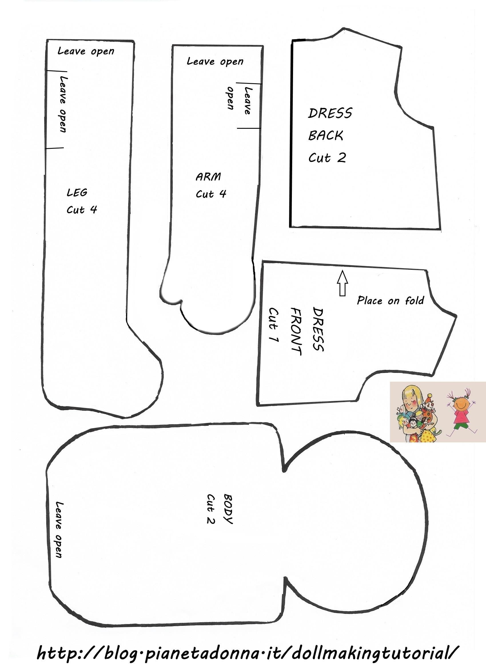 Free Sewing Easy Printable Rag Doll Patterns