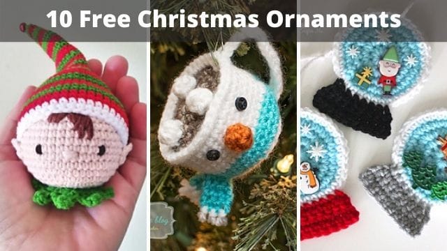 10 Festive Crochet Christmas Ornaments (free patterns)