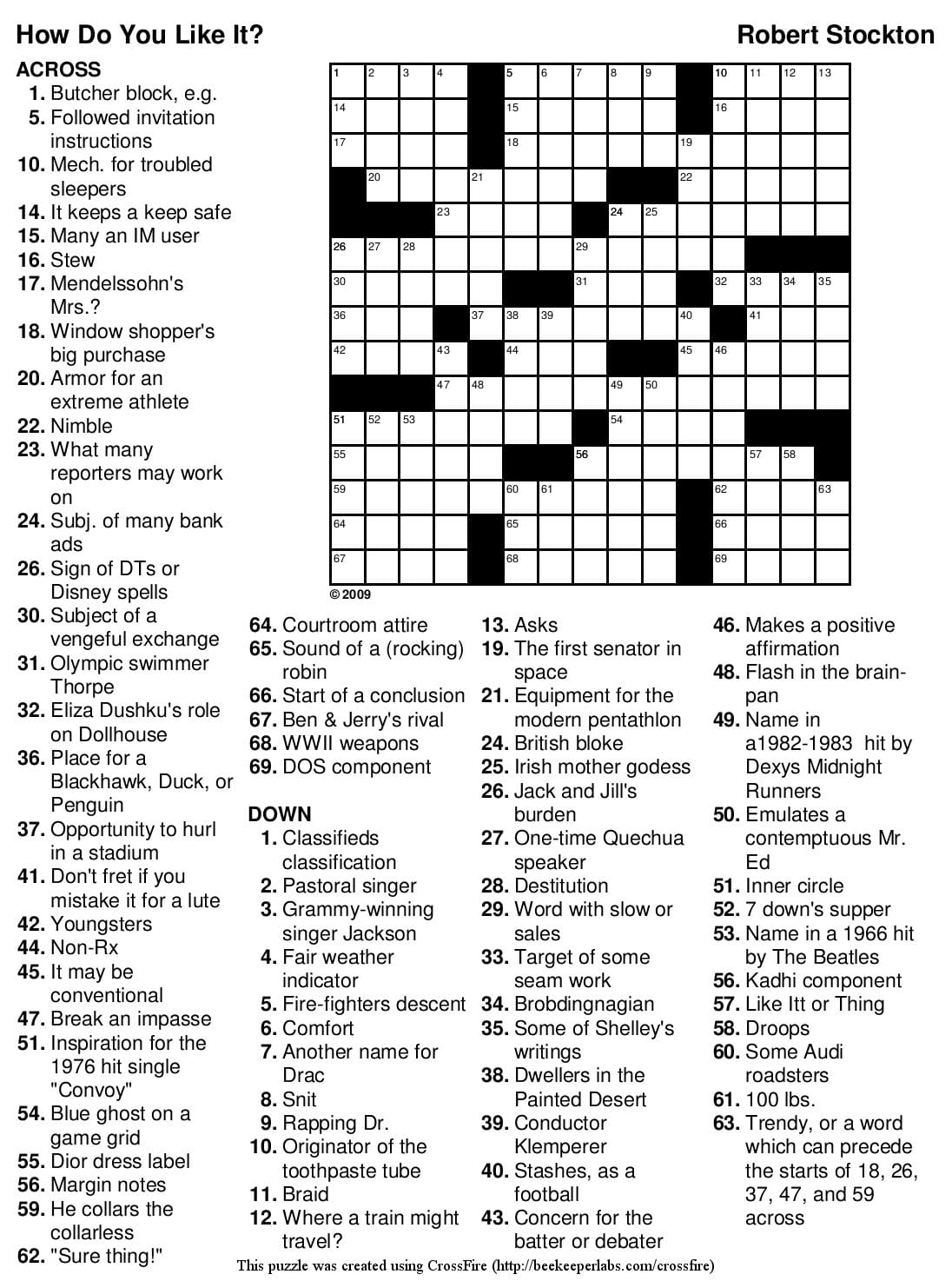 Best Free Printable Crossword Puzzles