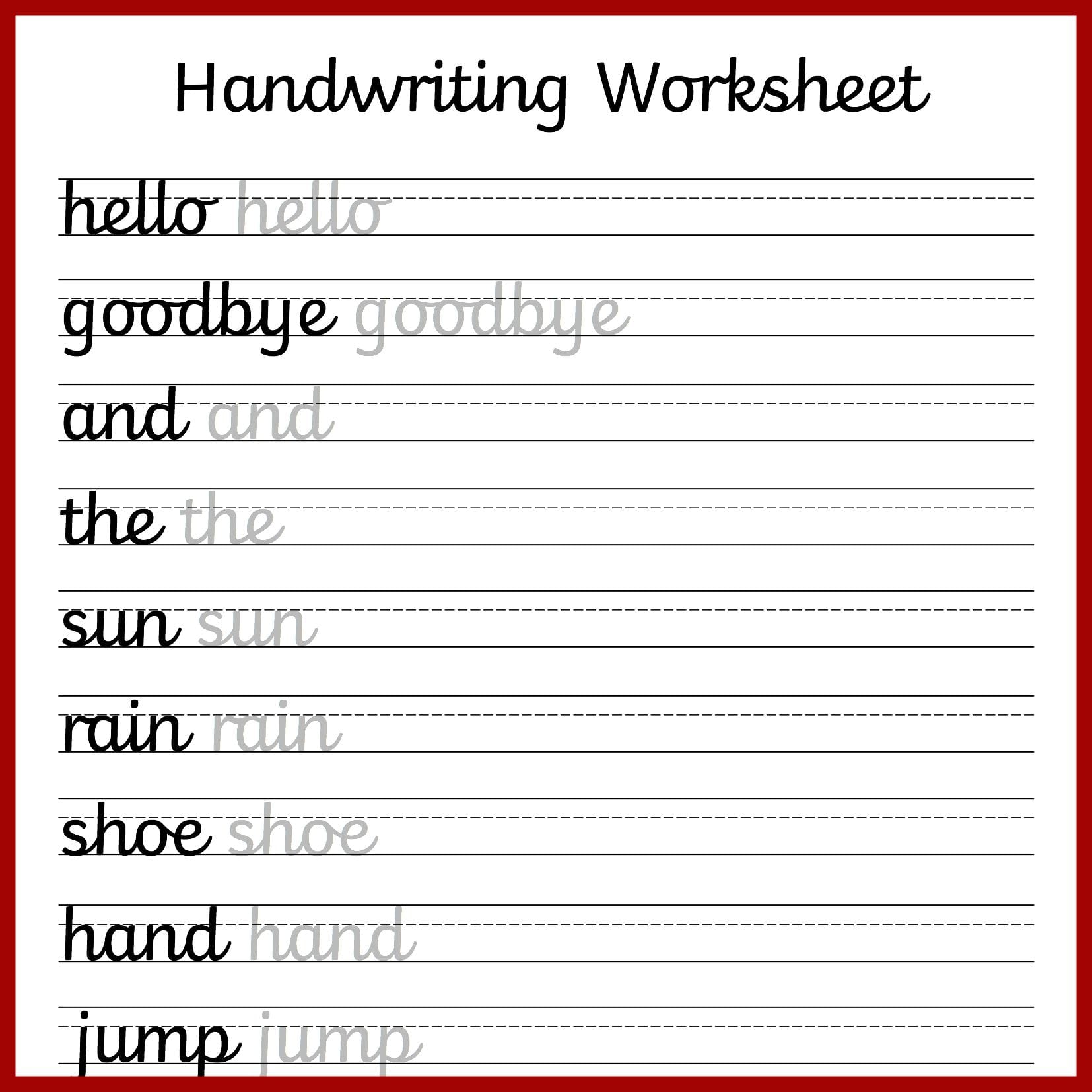 Alphabet Printable Cursive Writing Practice Sheets