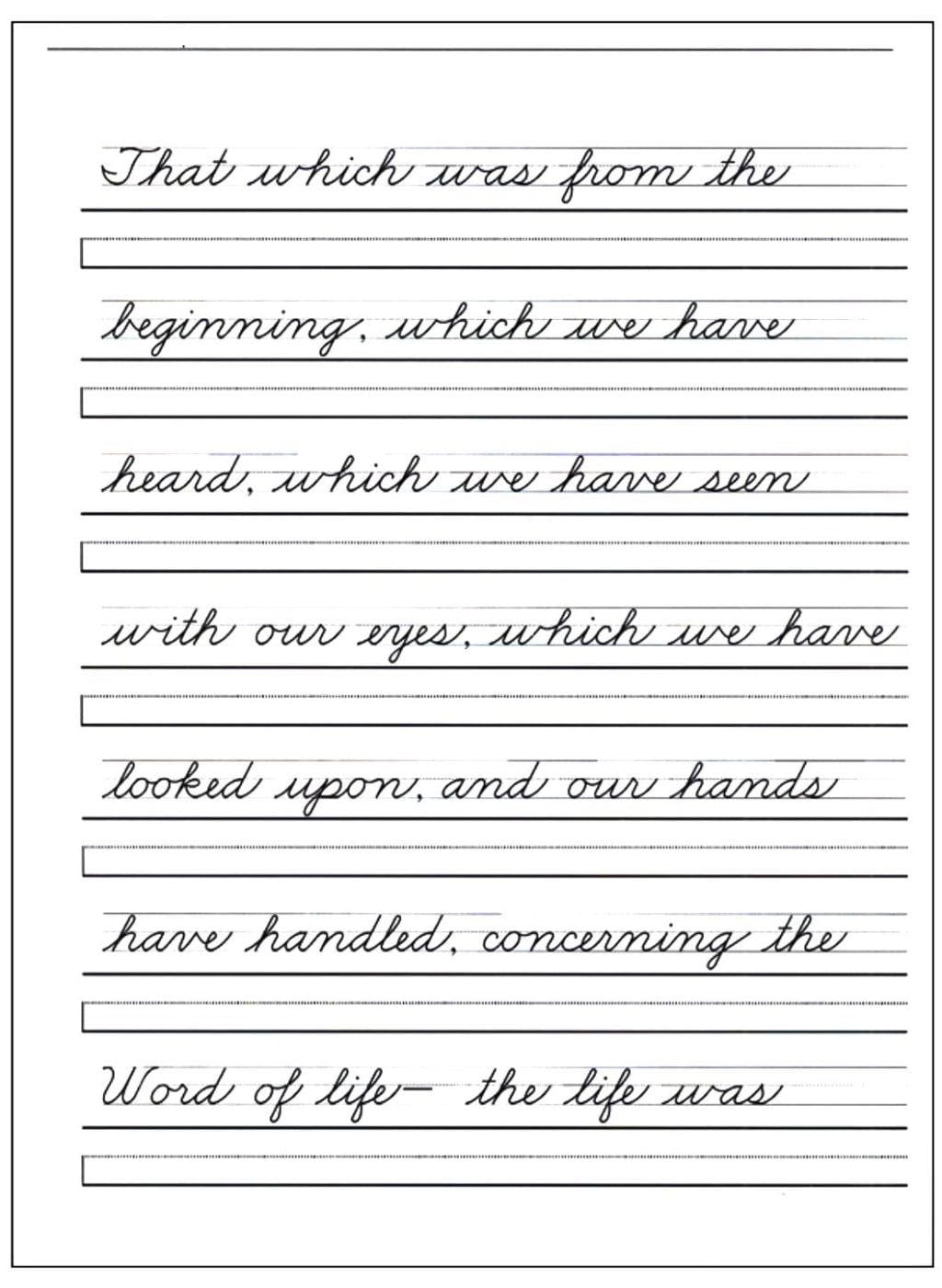 Cursive Writing Worksheets For Adults Pdf