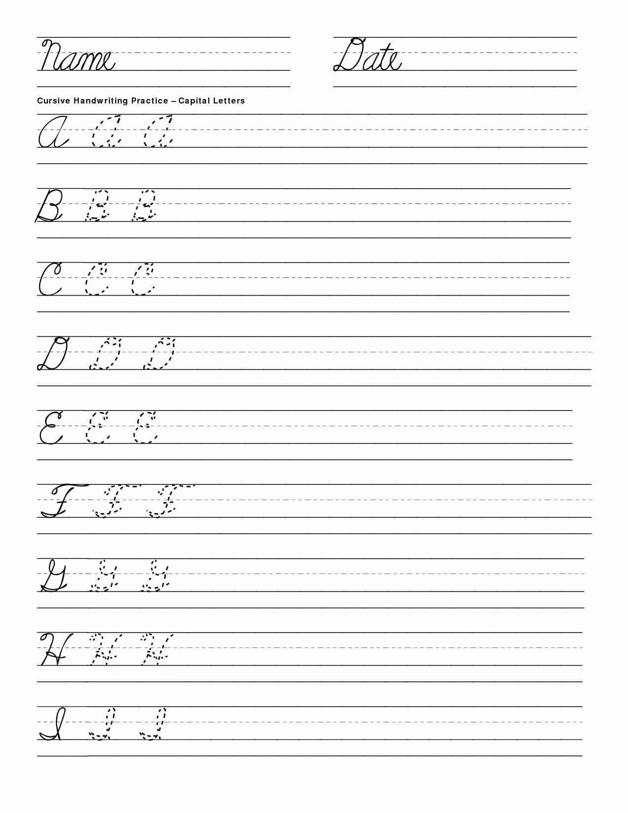 Free Cursive Words Worksheets