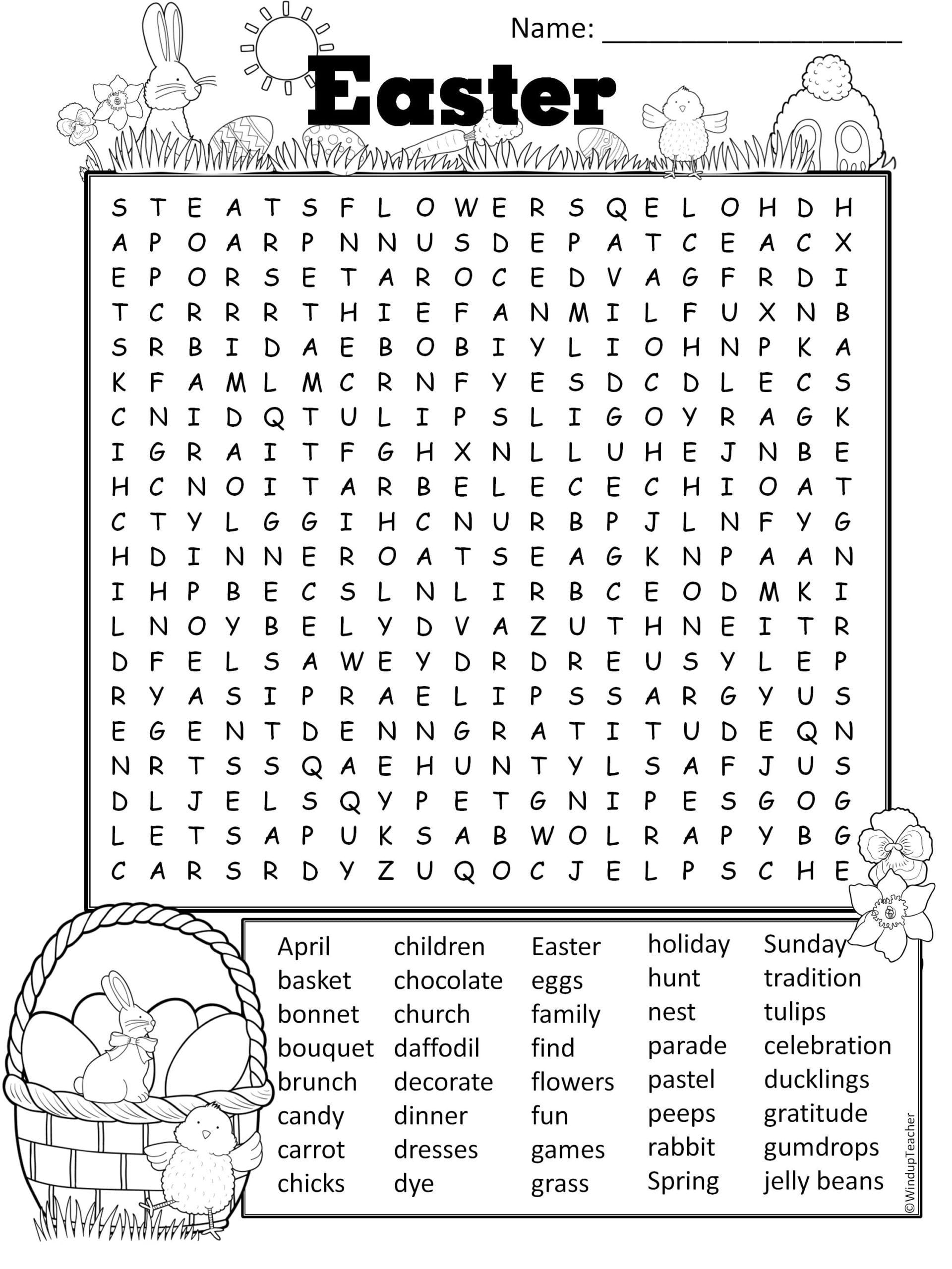 Free Printable Easter Crossword Puzzle with Key