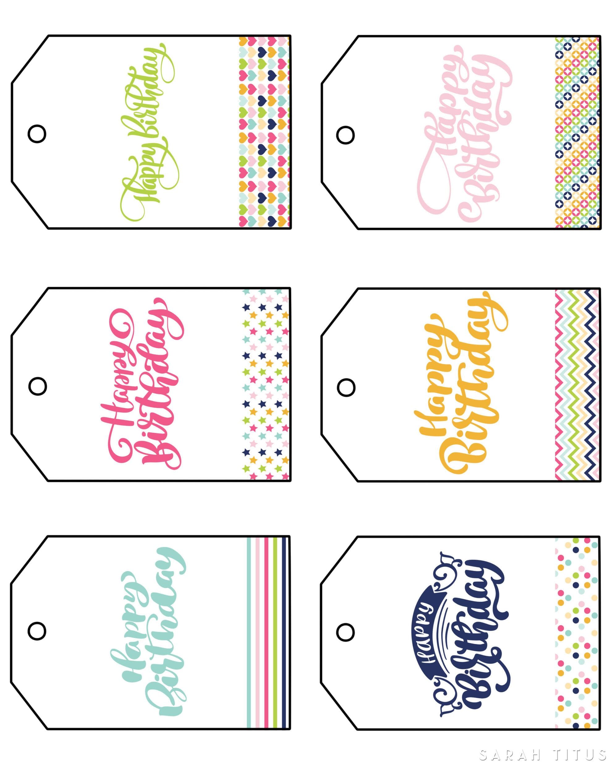 Free Printable Happy Birthday Tags