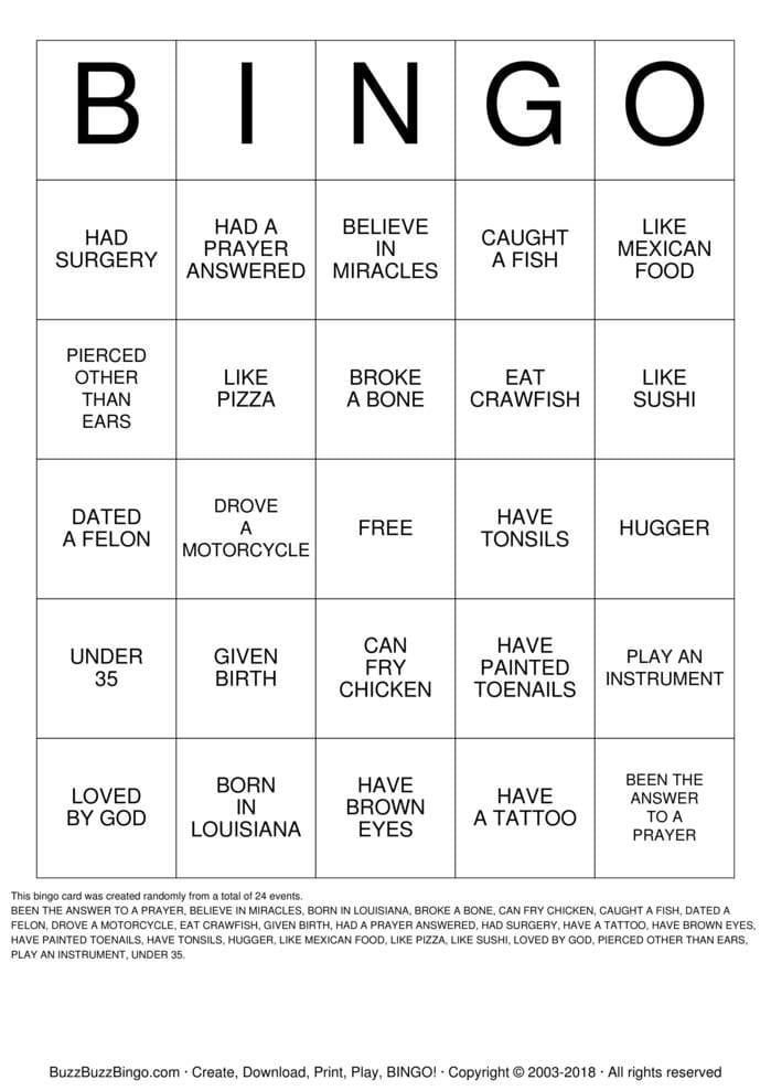 ICE BREAKER Bingo Cards to Download