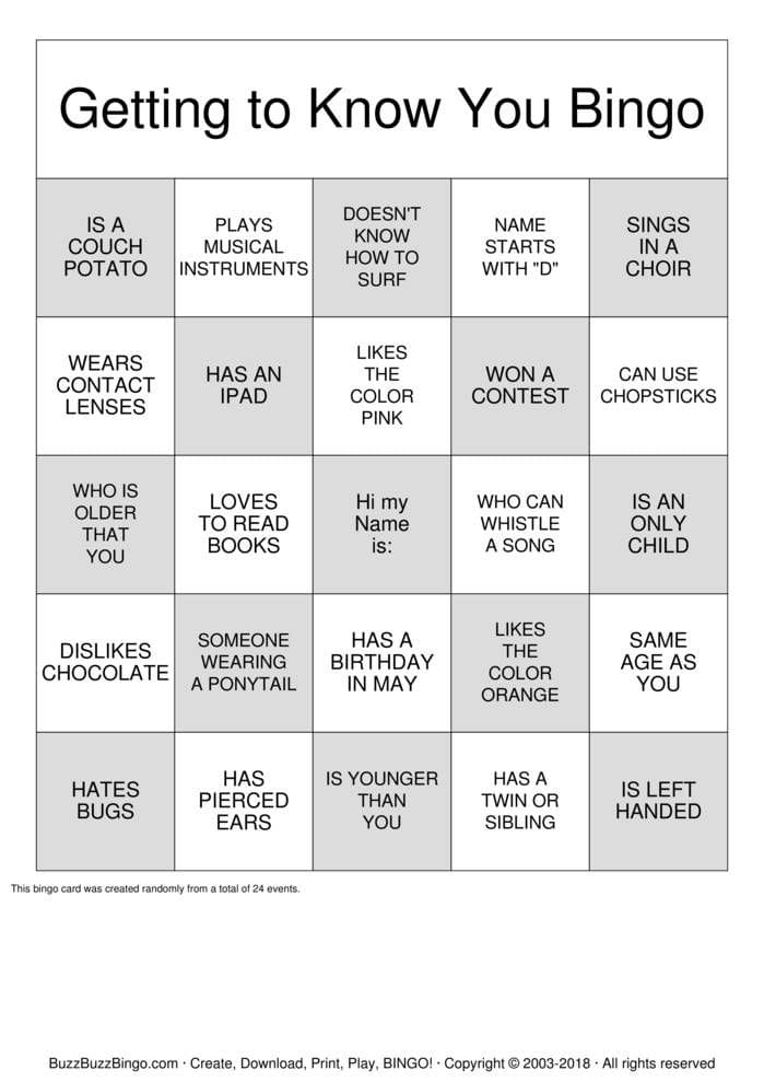 ICEBREAKER BINGO Bingo Cards to Download