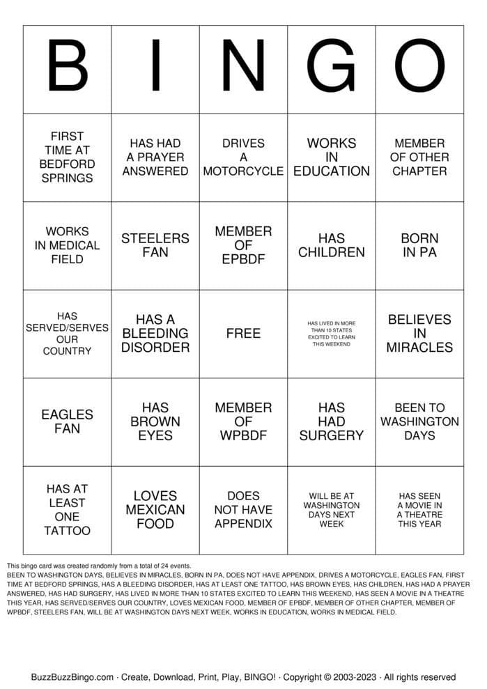 ICE BREAKER Bingo Cards to Download