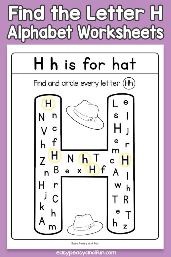 Find the Letter H Worksheets