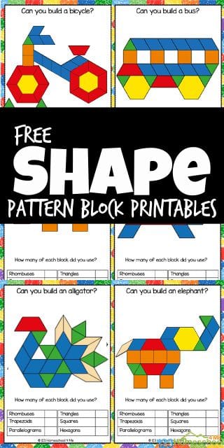 Pattern Block Printables For Kindergarten