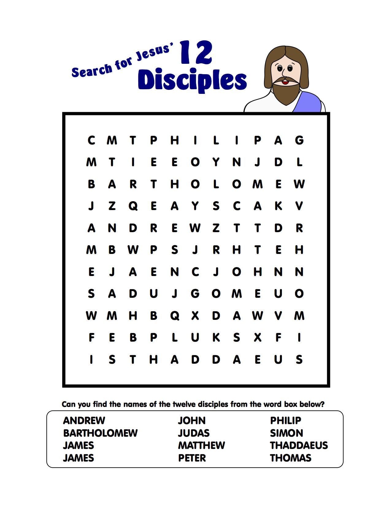 Printable Bible Word Search Puzzles