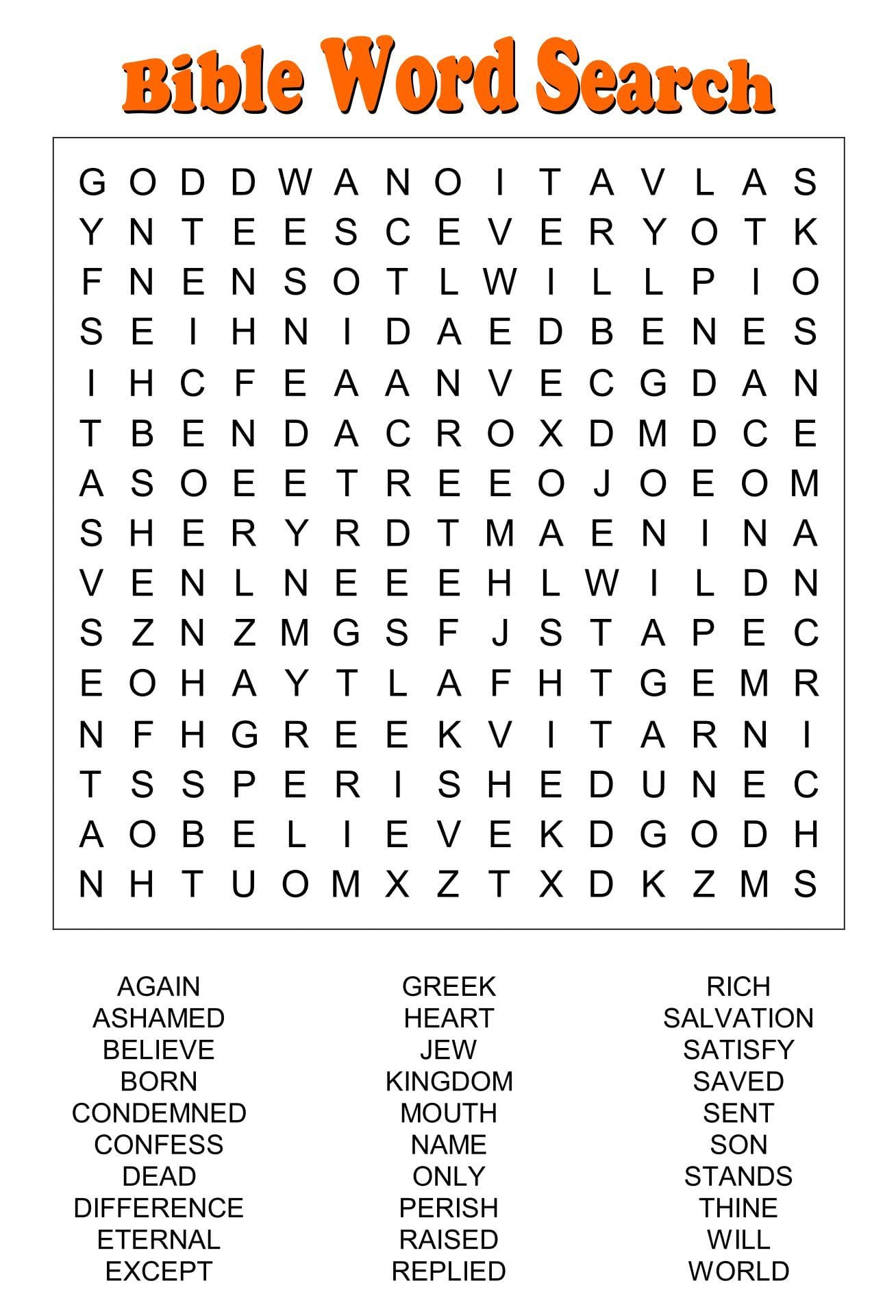 Printable Bible Word Search Cool2bKids