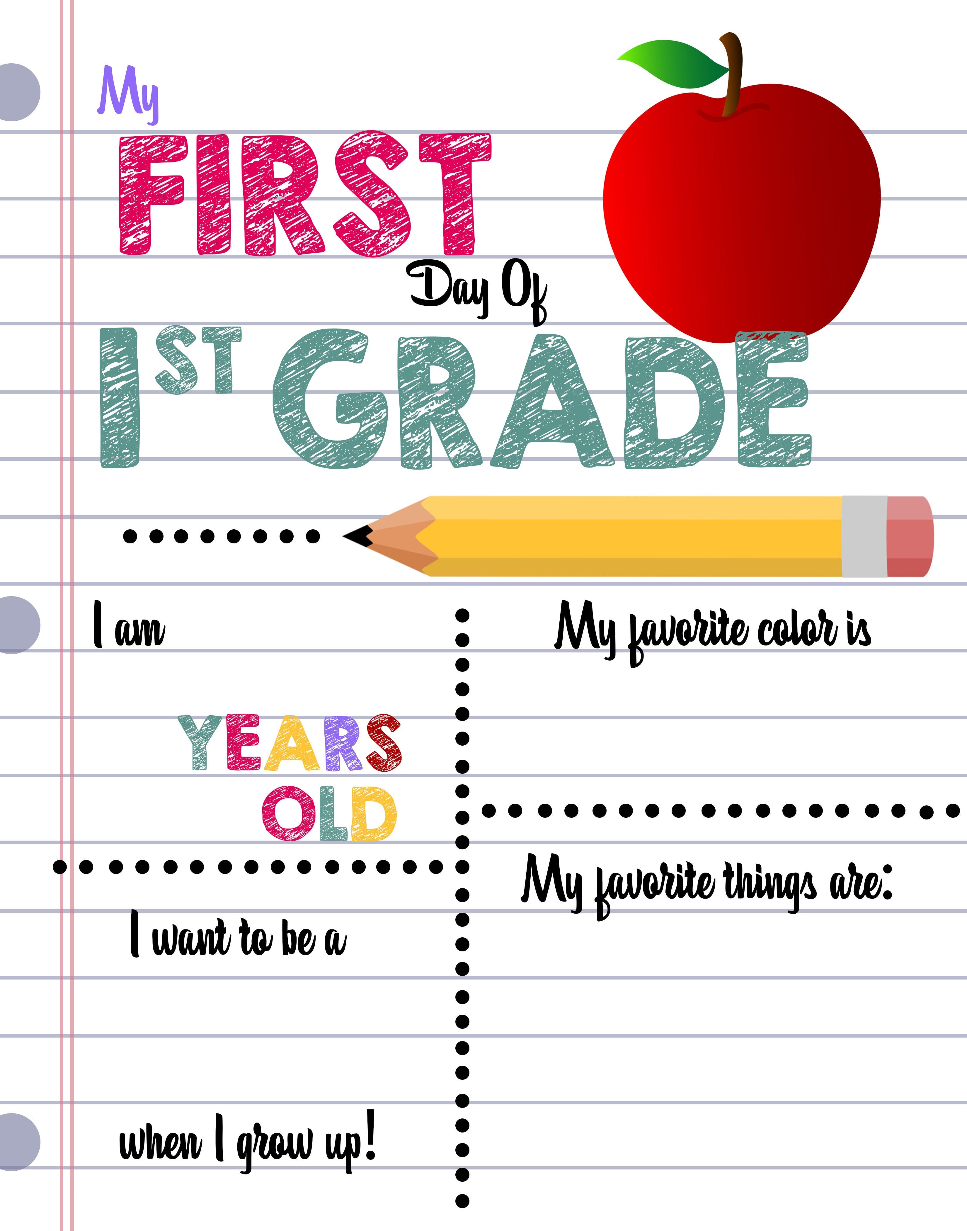 First Day of School Printable Sign Custom Print Outs