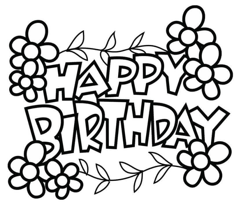 happy birthday signs to print and color