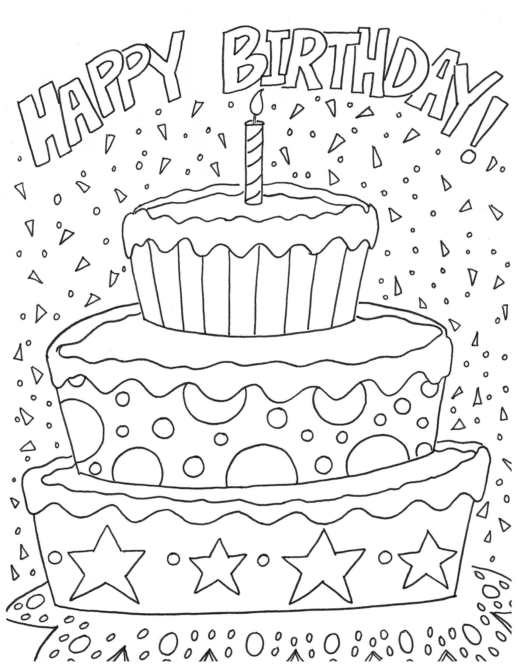 Free Printable Happy Birthday Images To Color