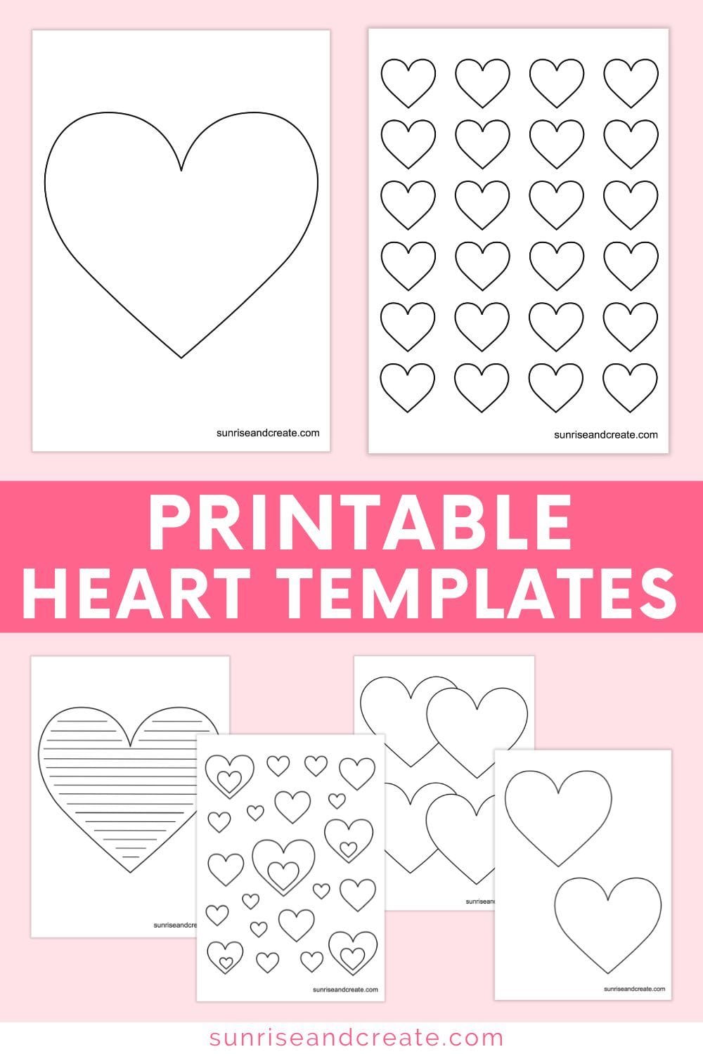 Free Printable Heart Templates (Different Sizes Colored Hearts)