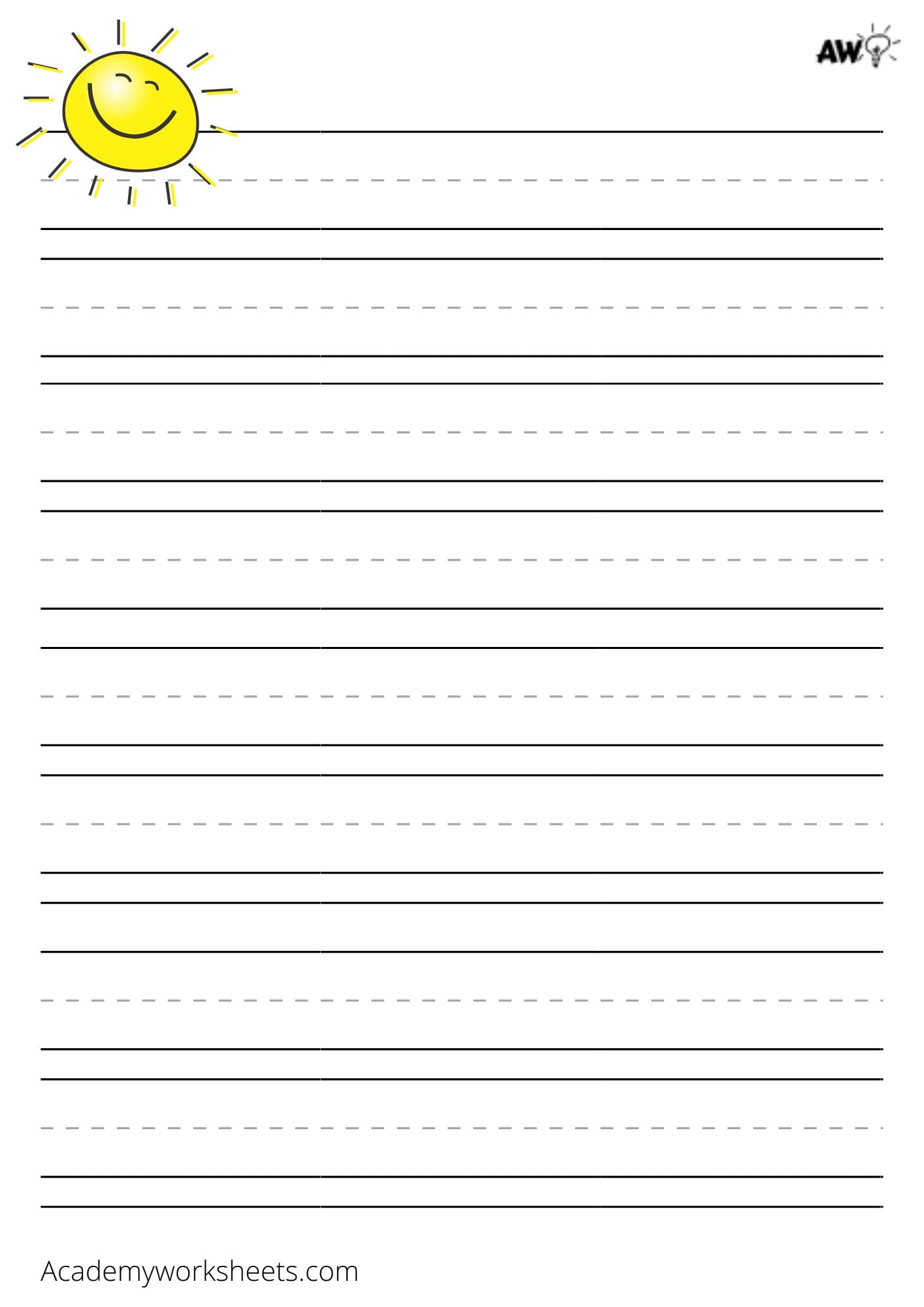 Lined Printable Paper For Kindergarten