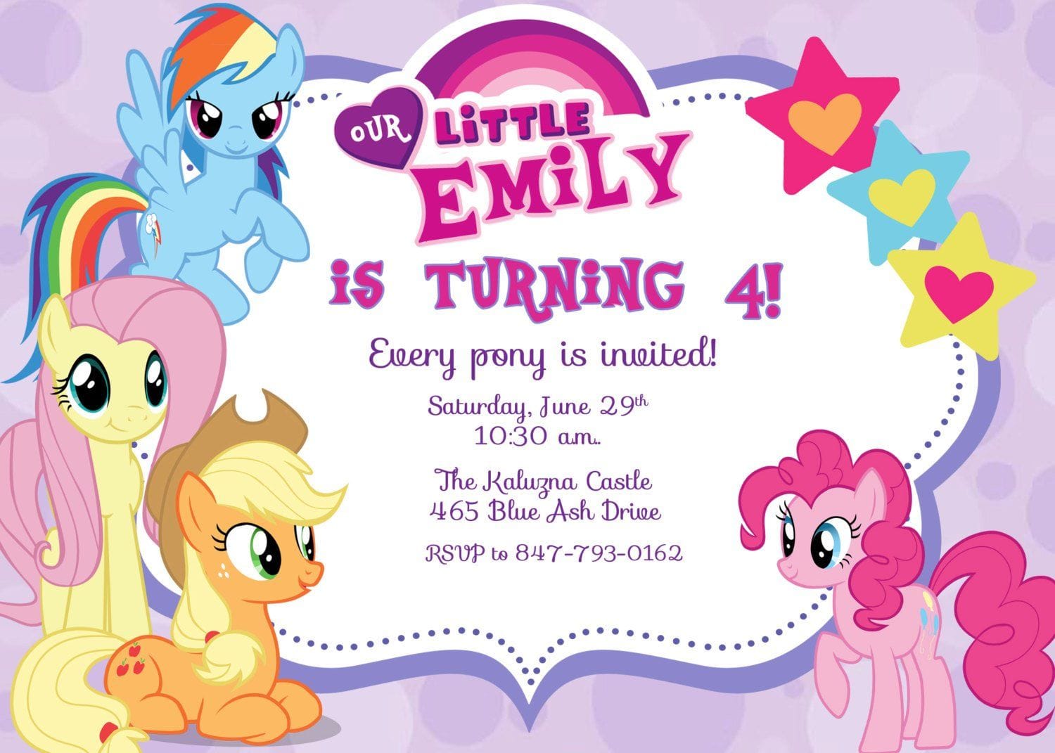 Free Printable My Little Pony Invitation Template