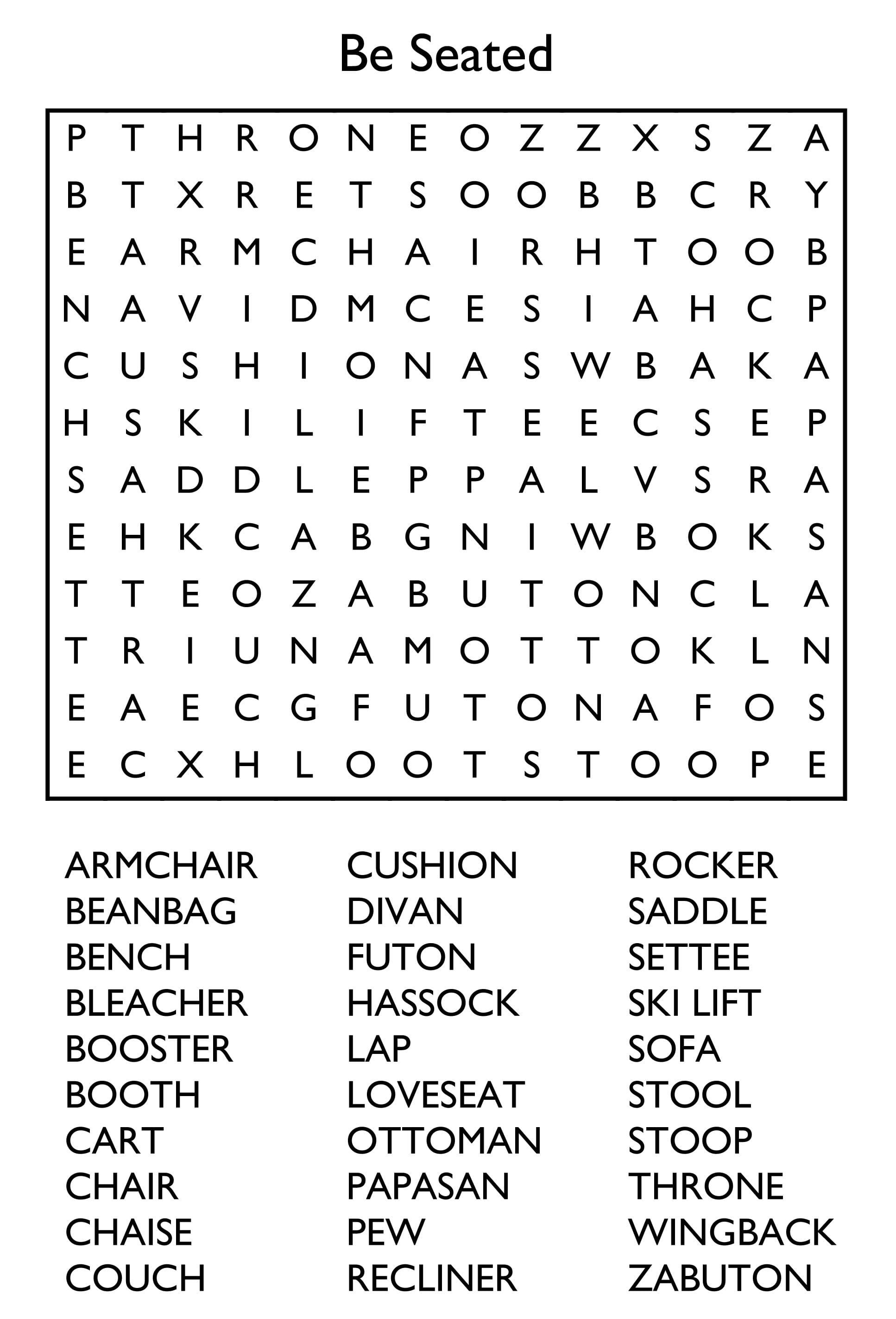 10 Free Printable Word Search Puzzles