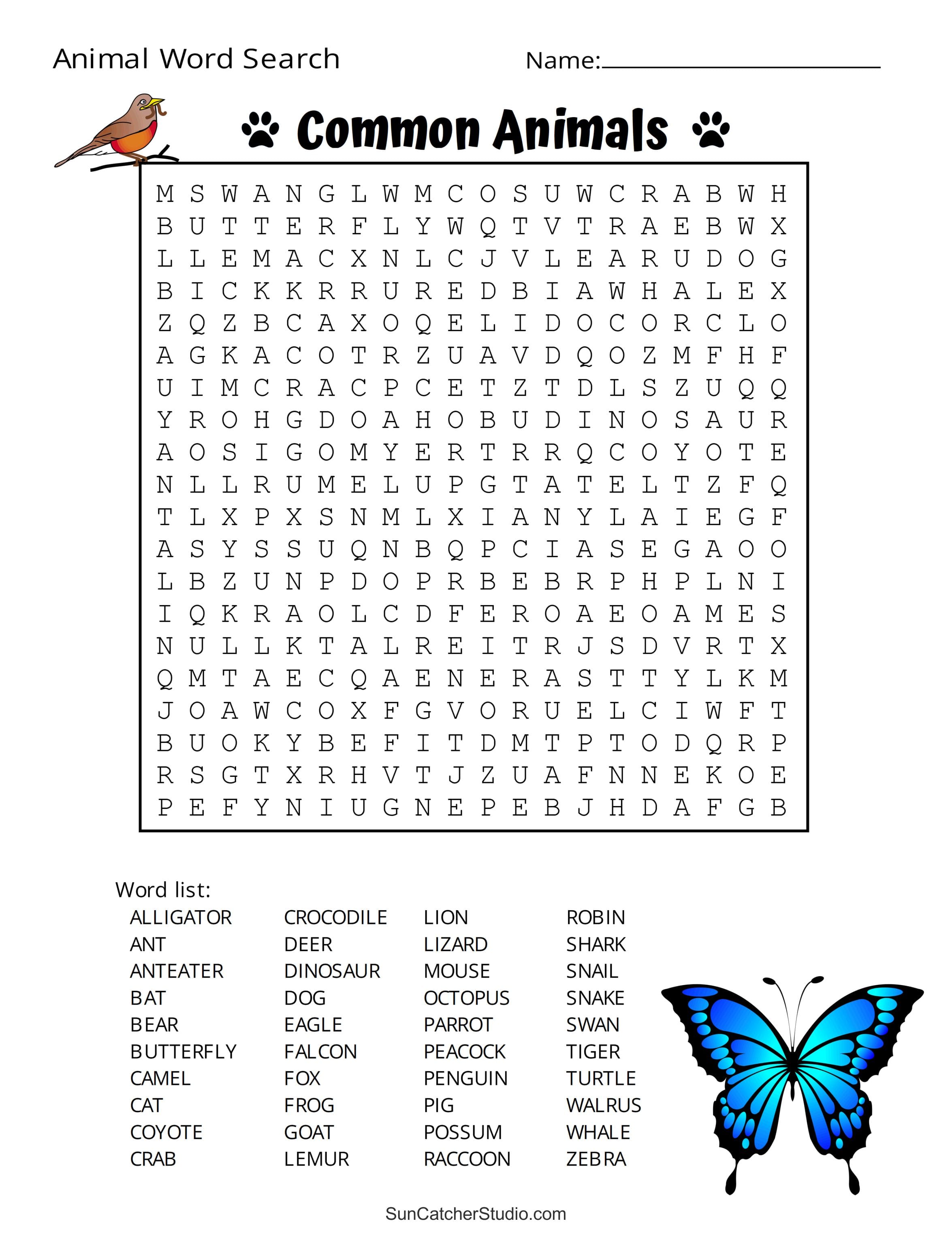 10 free printable word search puzzles