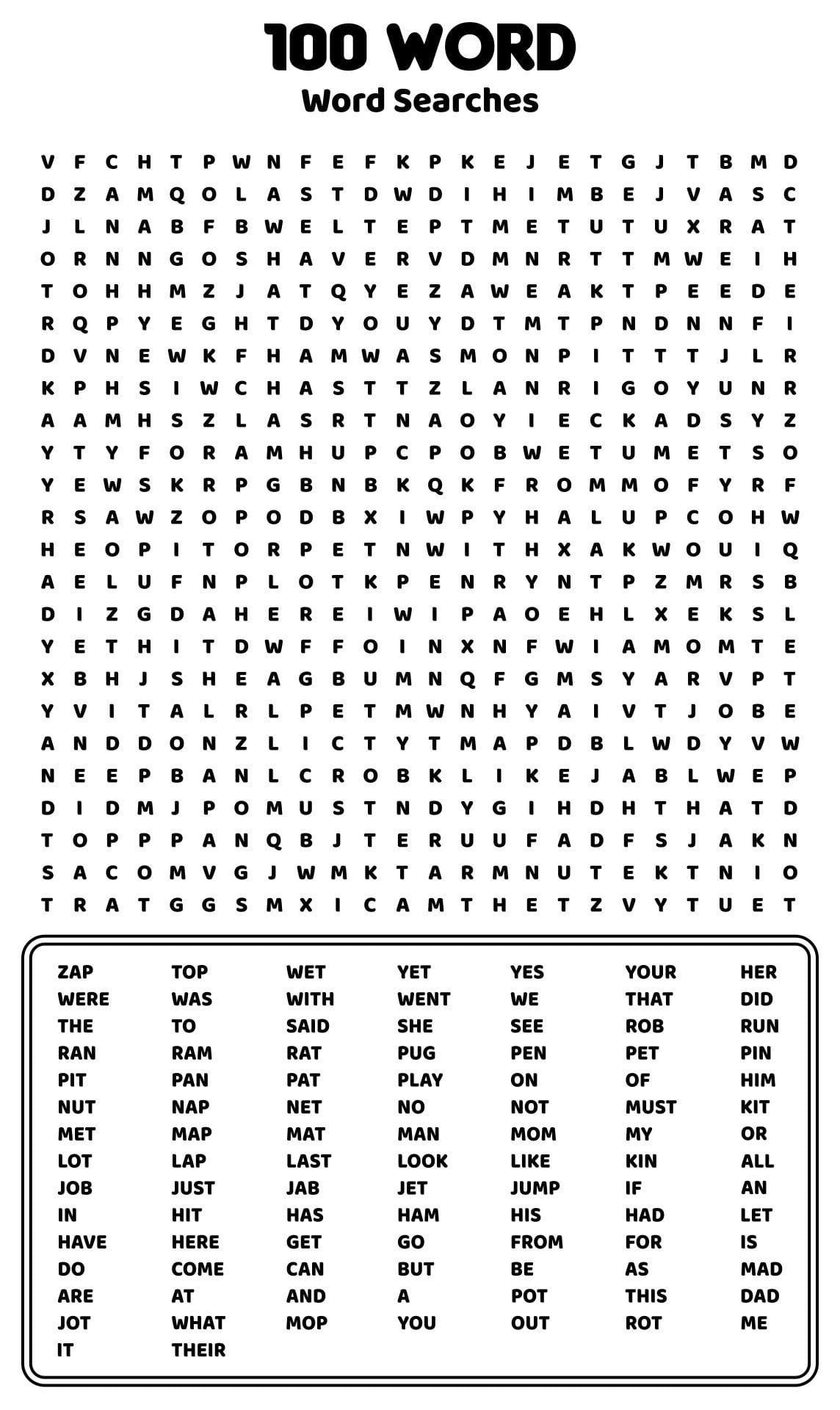 Word Search Free Printables