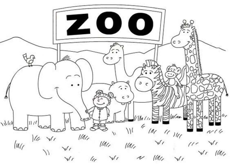 Zoo Coloring Page