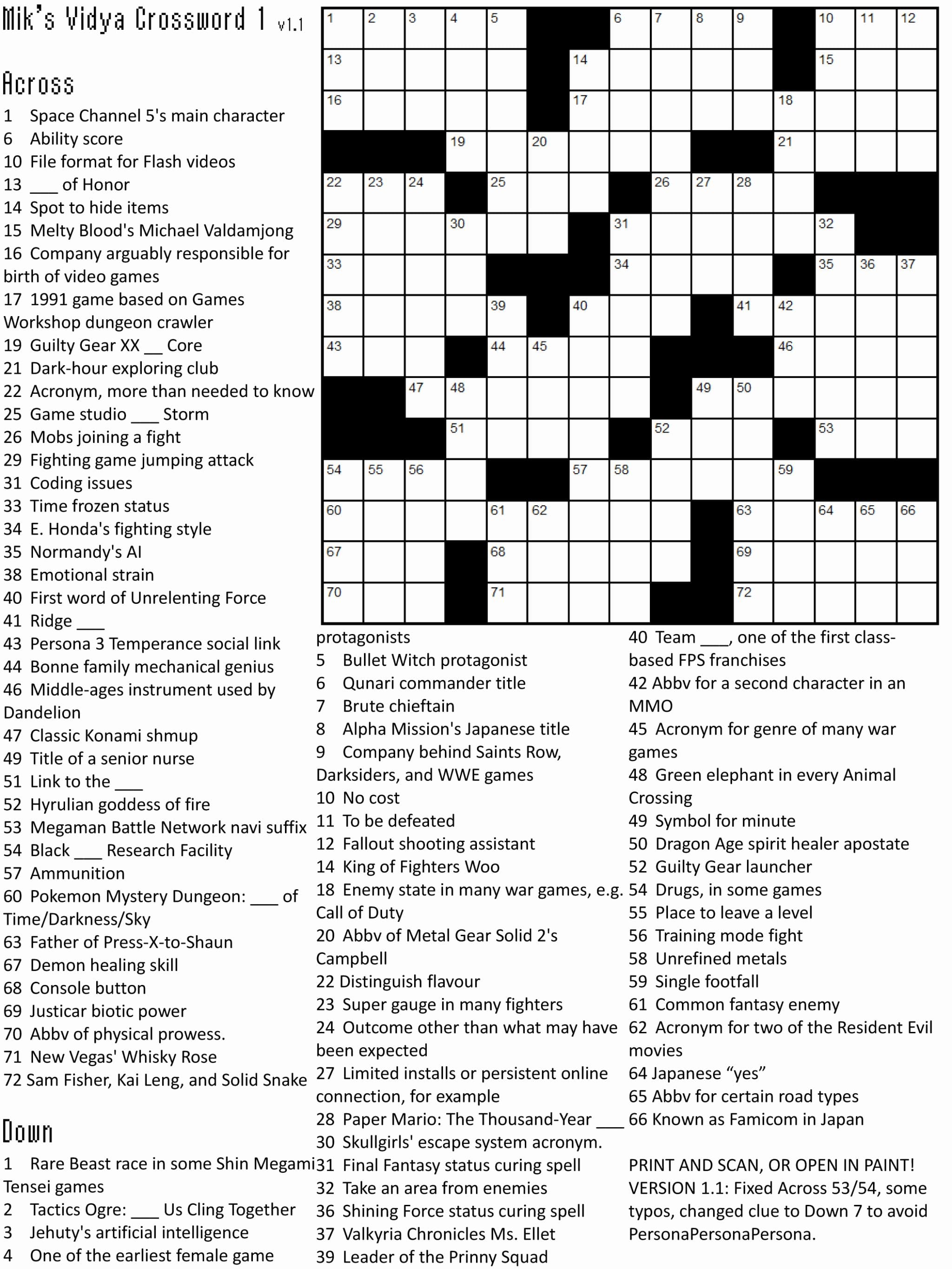 Free Printable Themed Crossword Puzzles