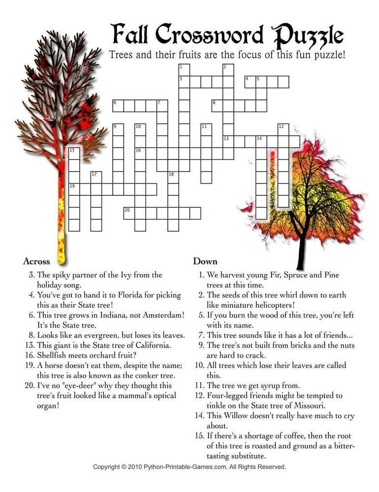 Entertainment Crossword Puzzles