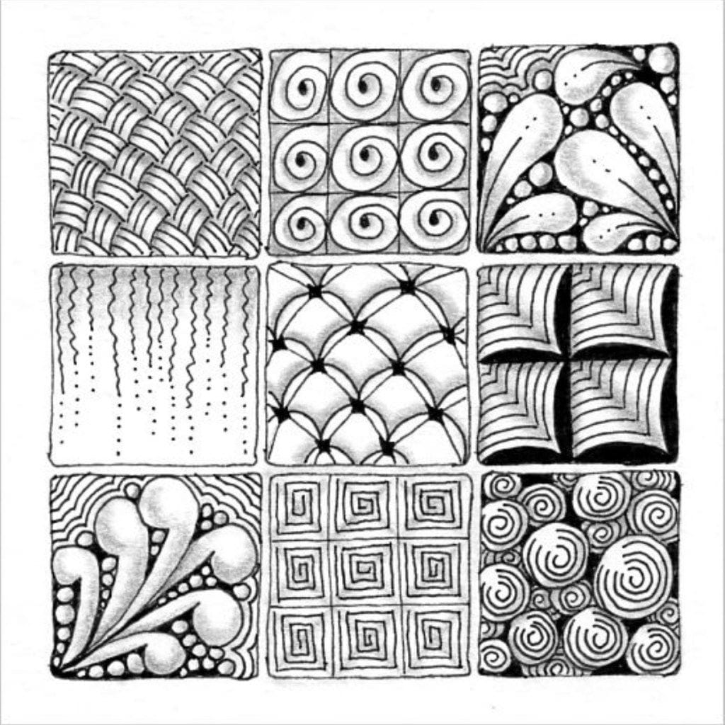 Free Zentangle Patterns To Print Simple and Easy Coloring