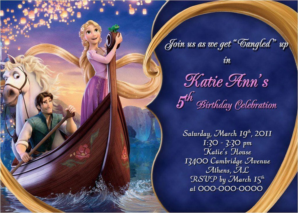 Tangled Birthday Invites Rapunzel Party Invitation Printable Templates