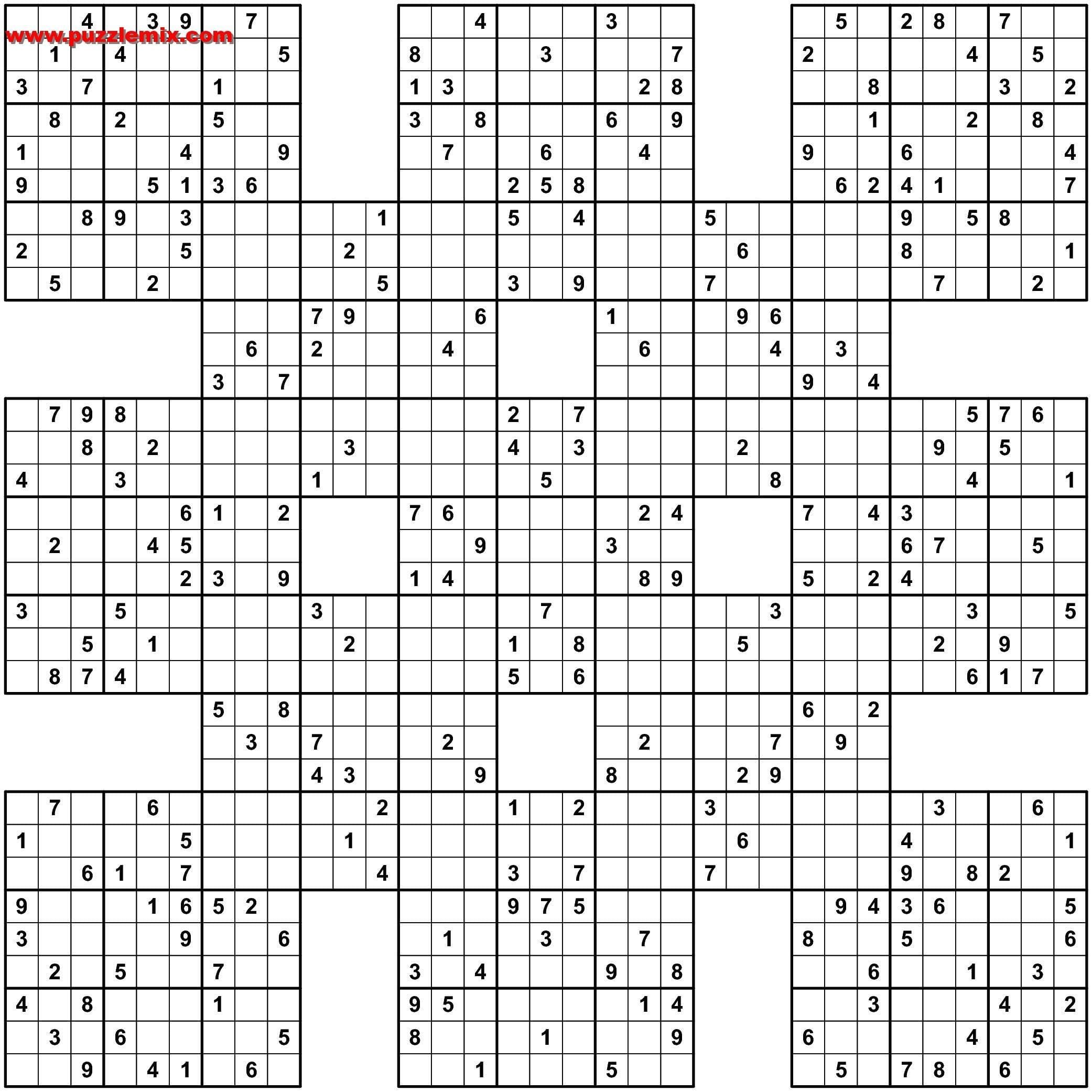 16x16 Free Printable Sudoku Puzzles