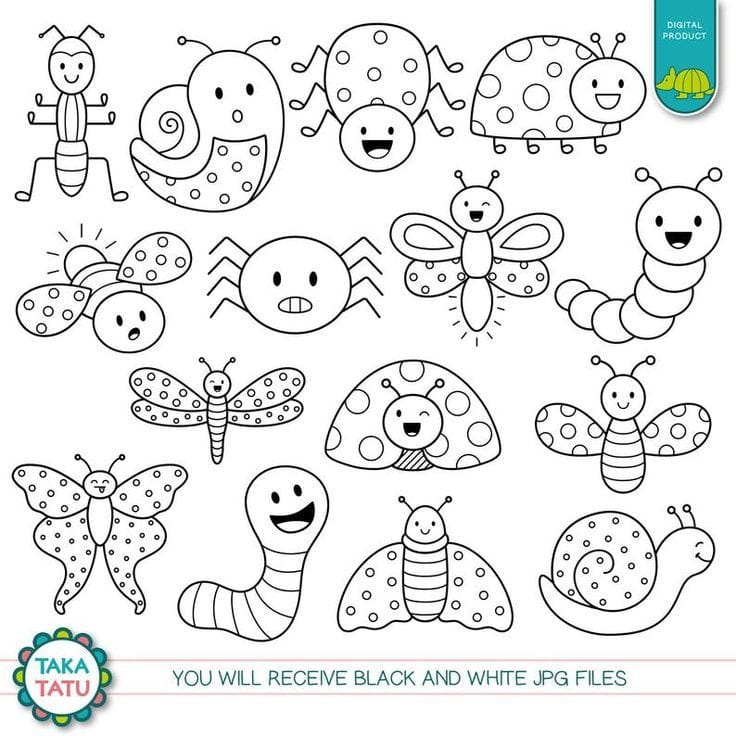 Printable Bugs Coloring Pages For Kids