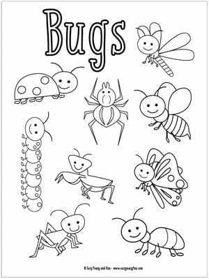 Printable Bugs Coloring Pages For Kids