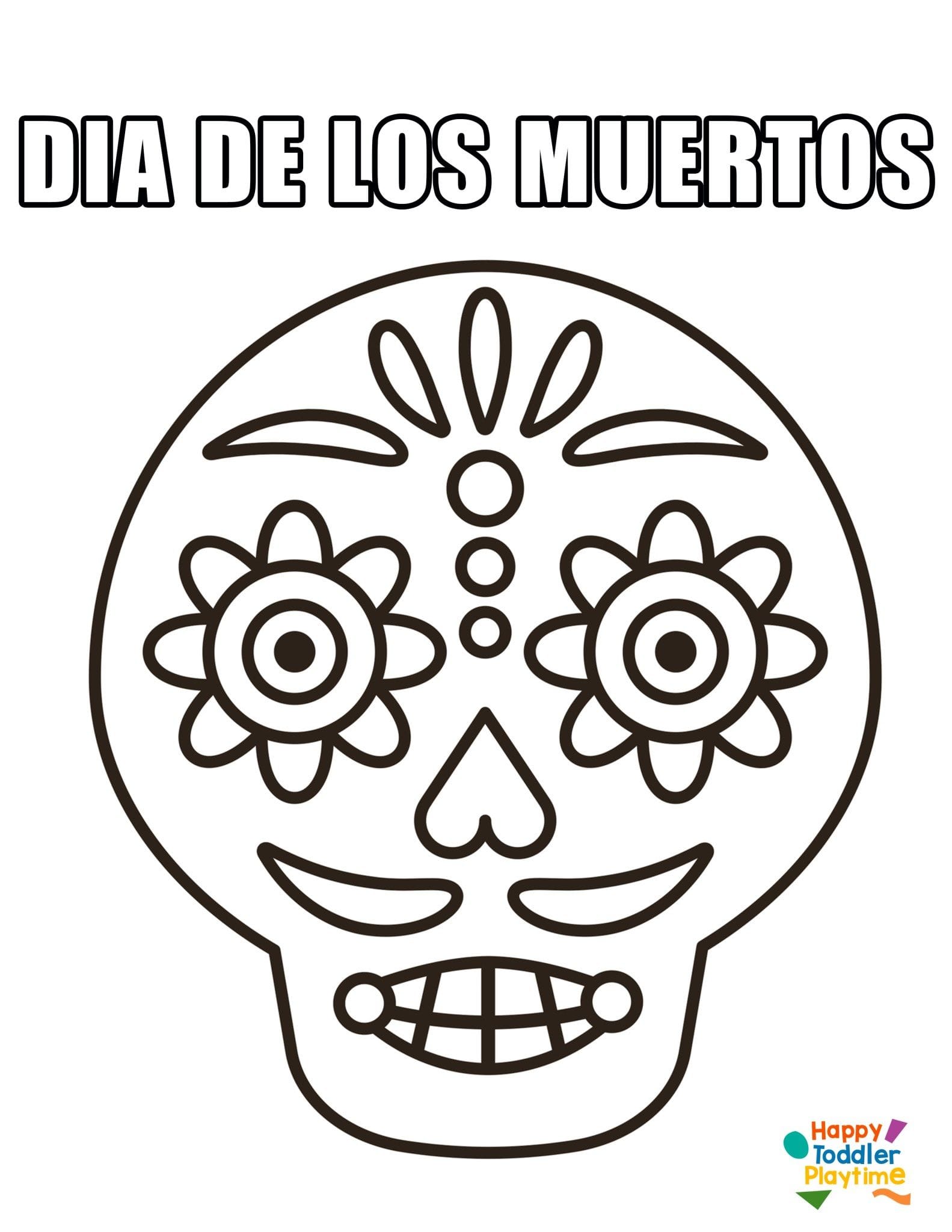 Free Dia De Los Muertos (Day of the Dead) Printable Colouring Pages for