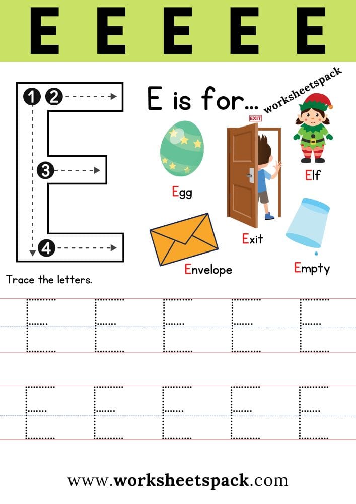 Kids Page: Letter E