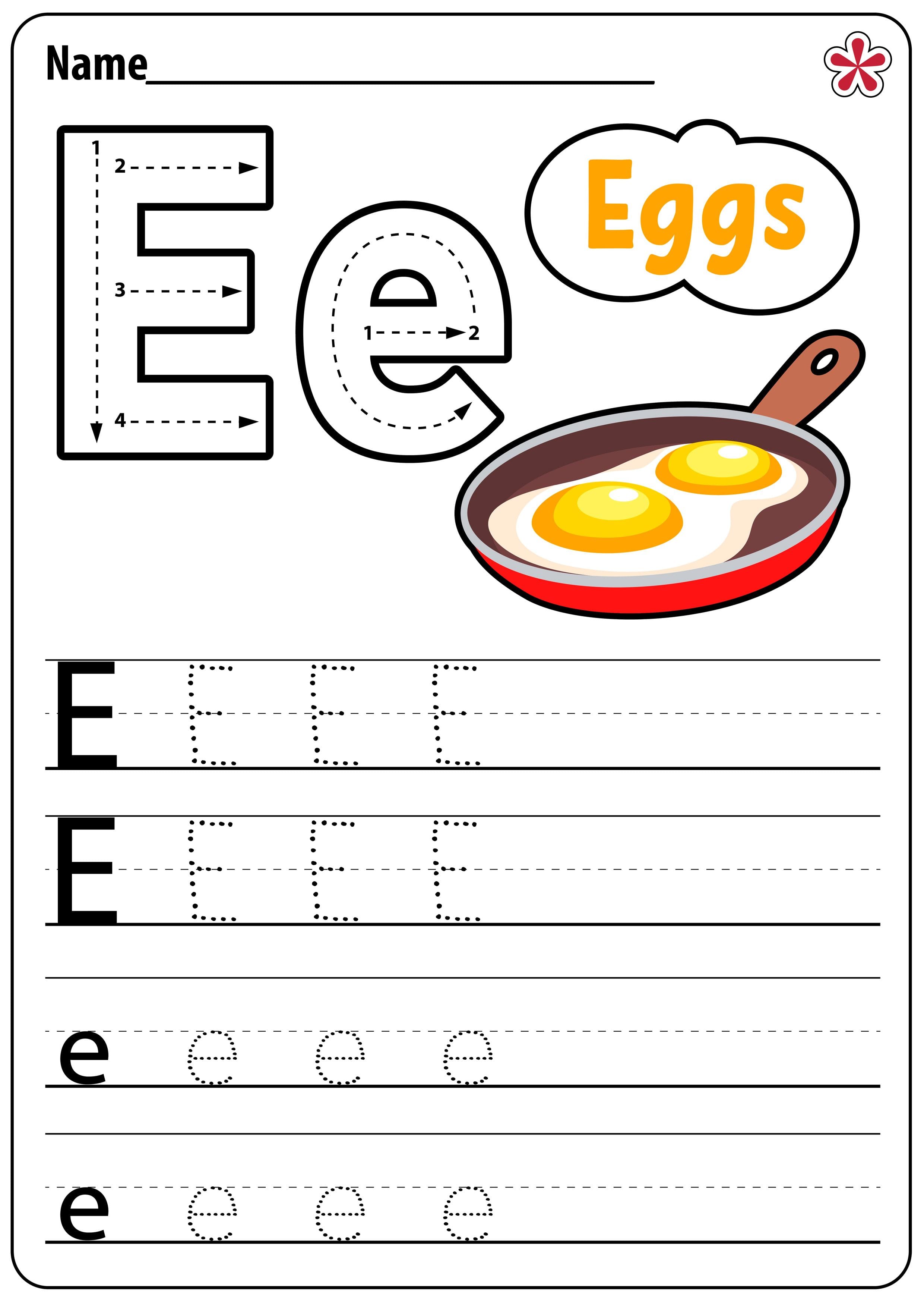 Free Letter E Printable Worksheets