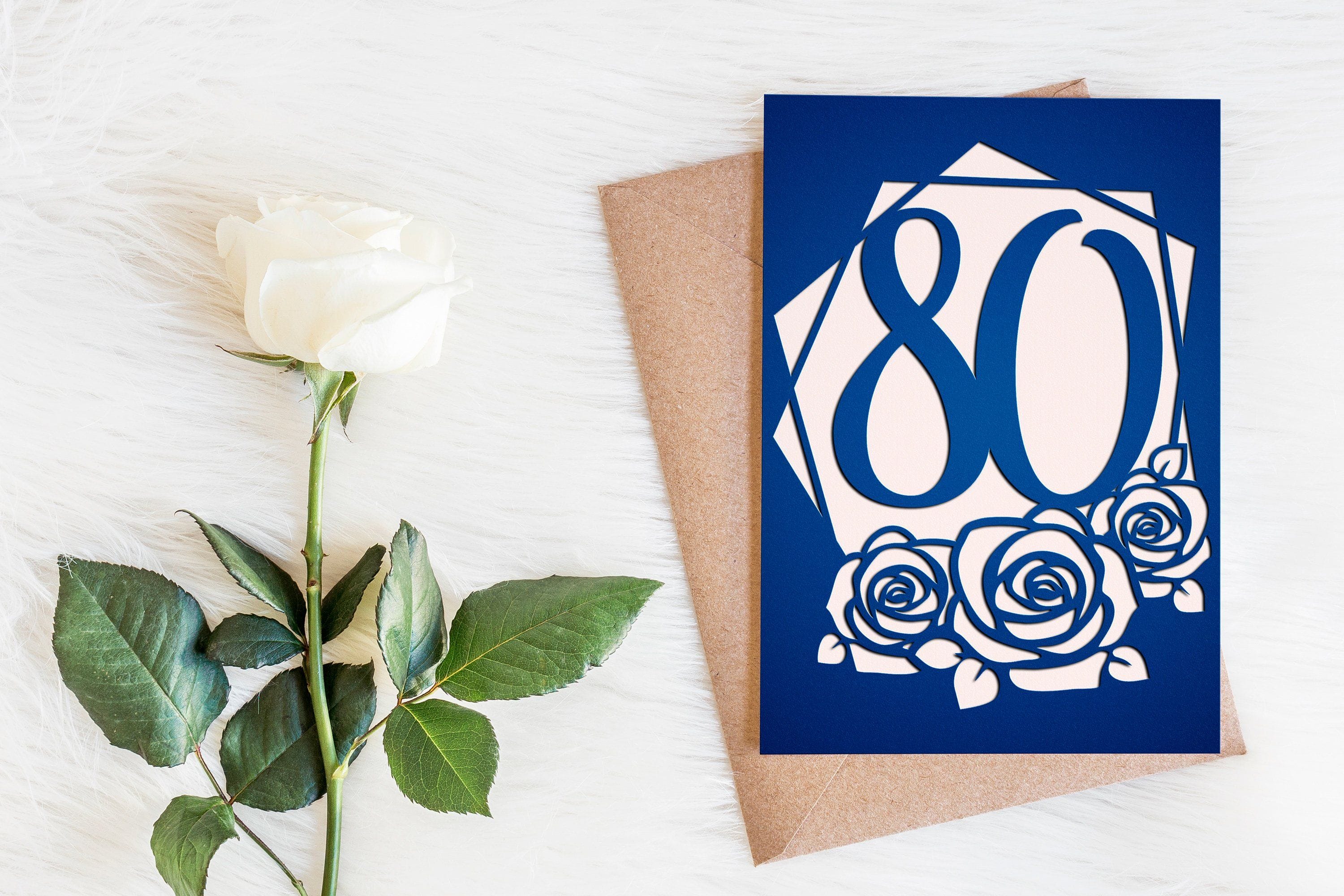 80th Birthday Card Template Free