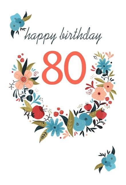 Free Printable Happy 80th Birthday Cards