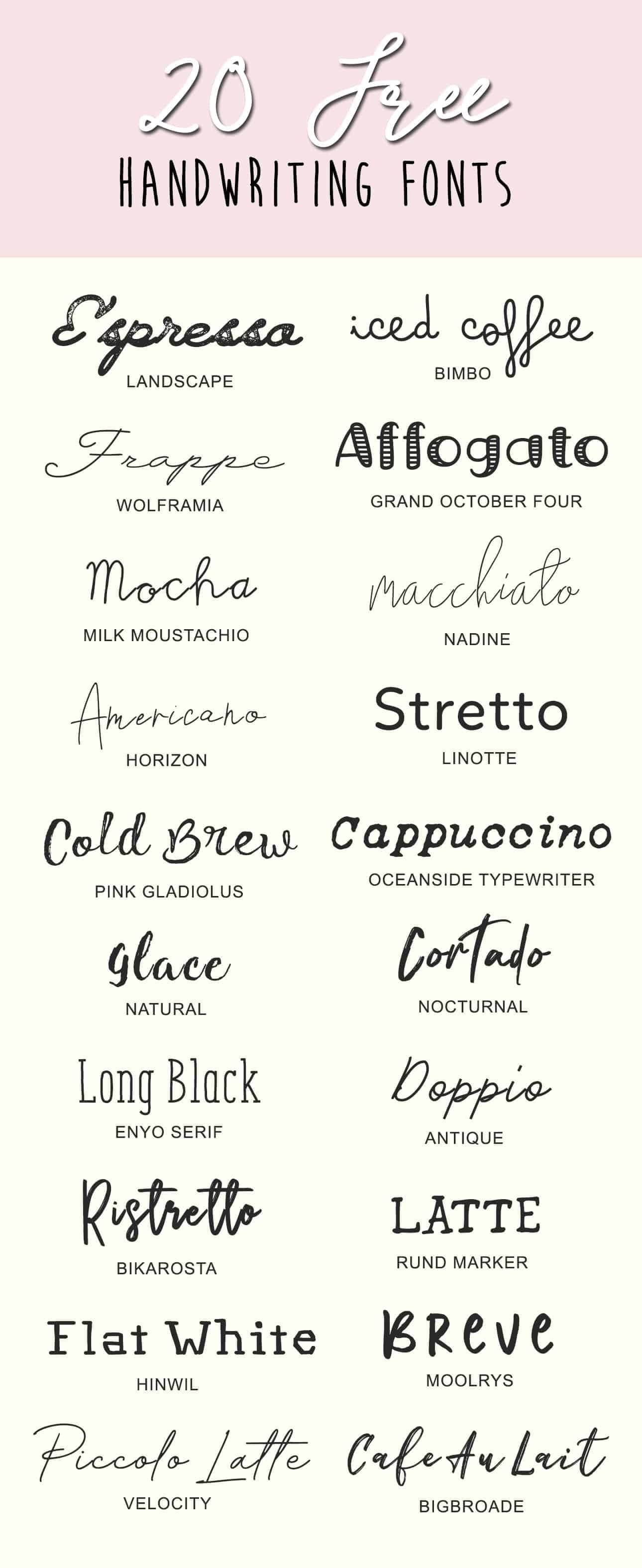 20 Free Handwriting Fonts