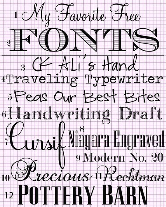 Printable Calligraphy Fonts