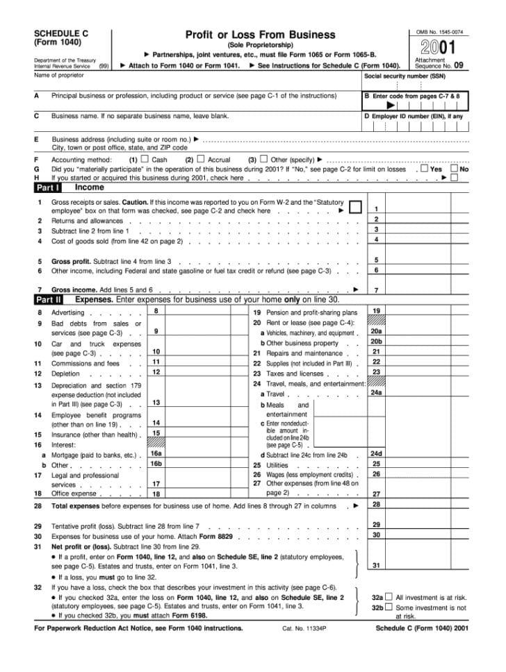 FREE 8 Sample Schedule C Forms PDF