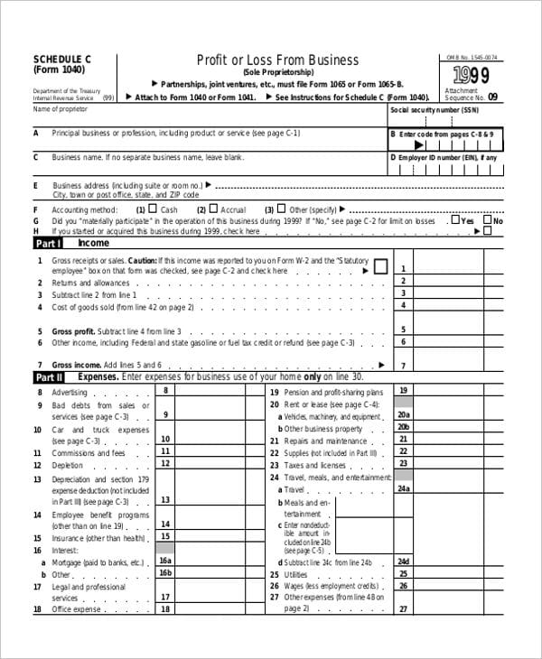 Self Employed: Schedule C Form 1040