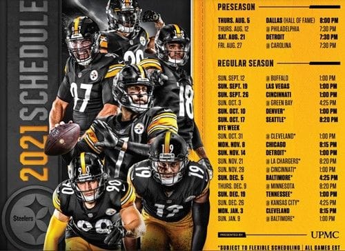 pittsburgh steelers game schedule for 2021