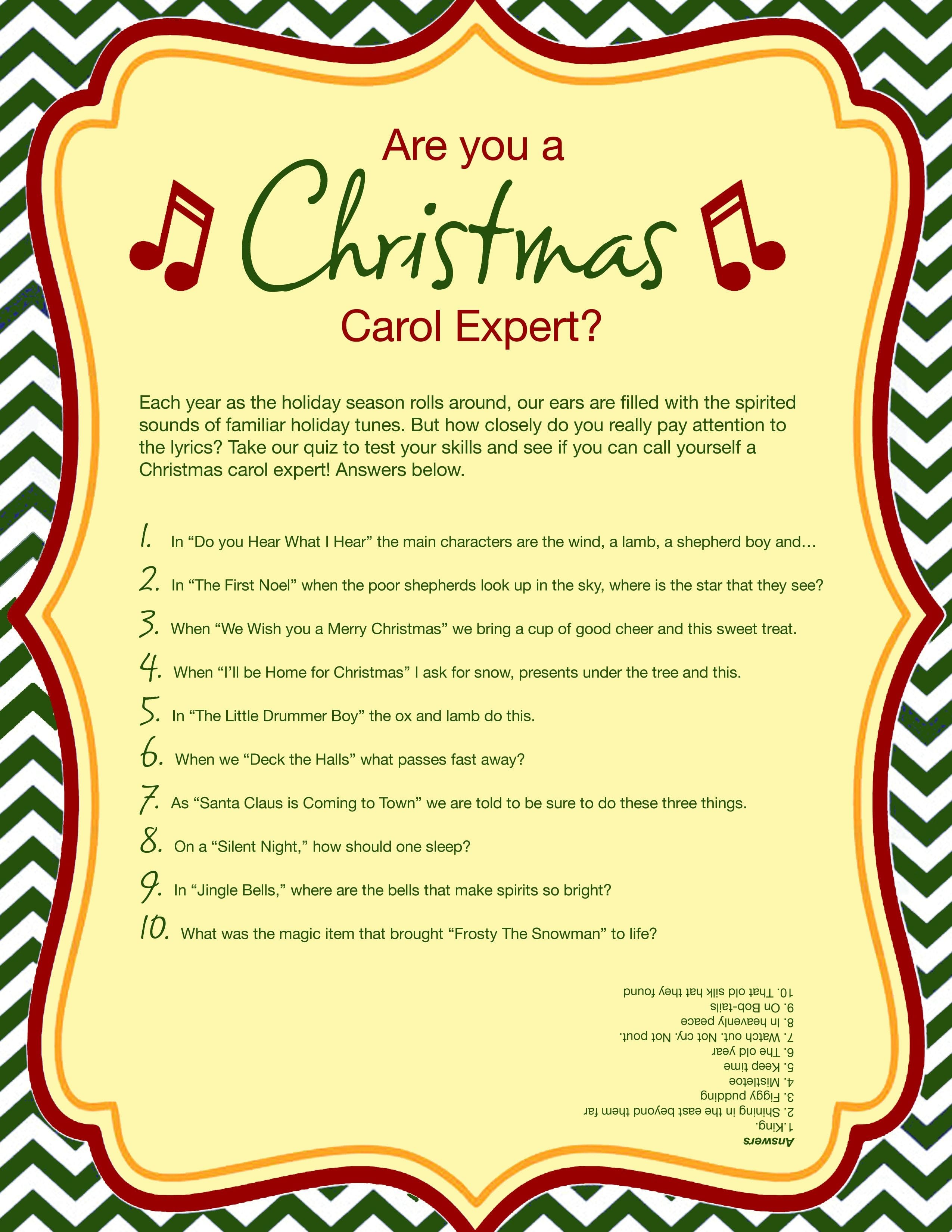 Free Printable Lyrics To Christmas Carols